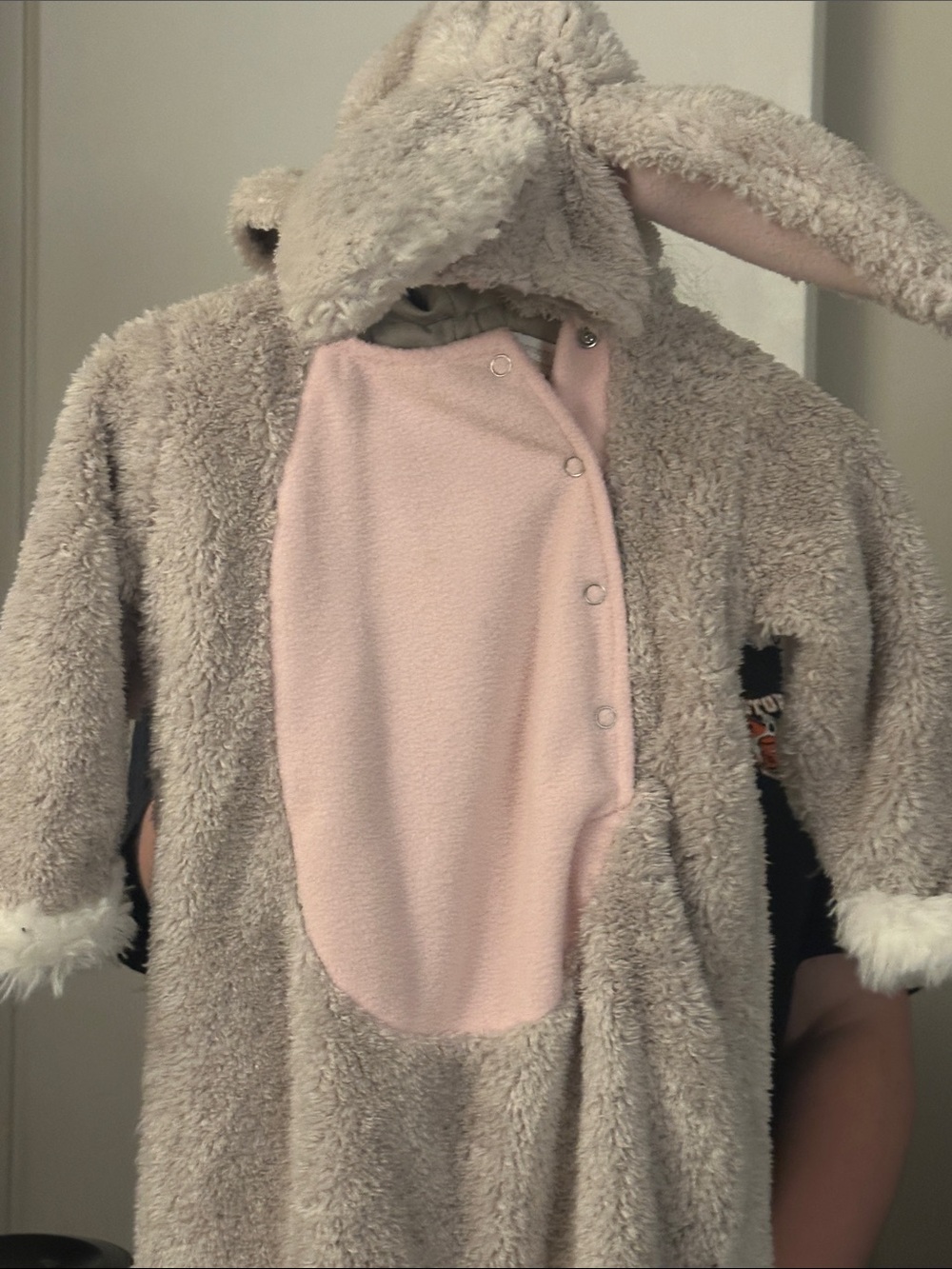 Pottery Barn Kids Beige and Pink Bunny Costume Hoodie Onesie